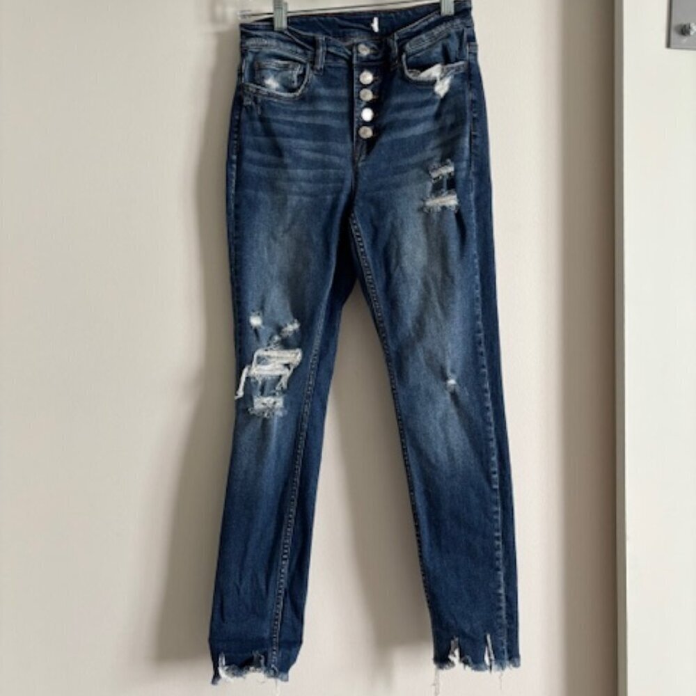 VERVET Blue distressed skinny jeans - size 27